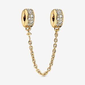 Pandora Clear Pav Safety Chain Clip Charm